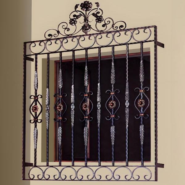 Iron flower window