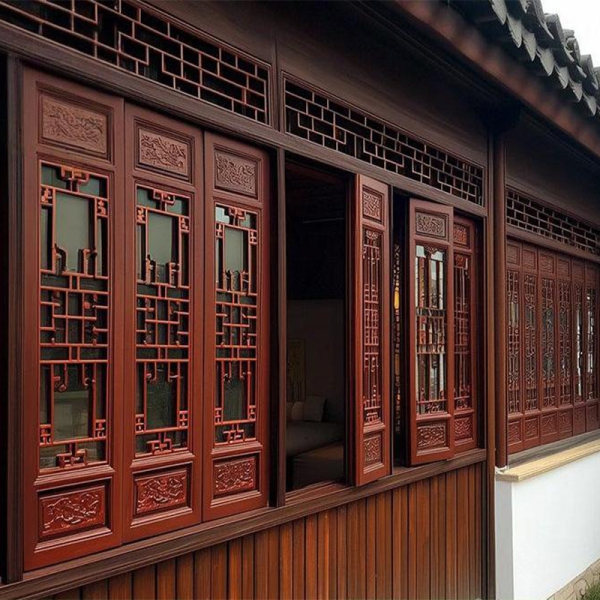 Wooden flower window