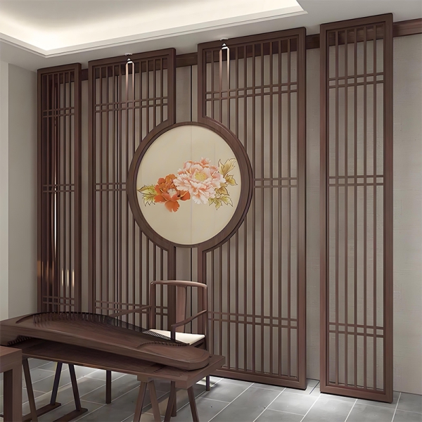 Solid wood screen partition