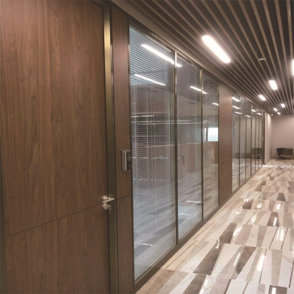 Finished glass partition