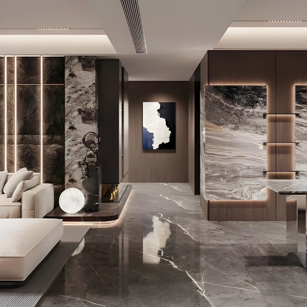Stone and rock slab facing